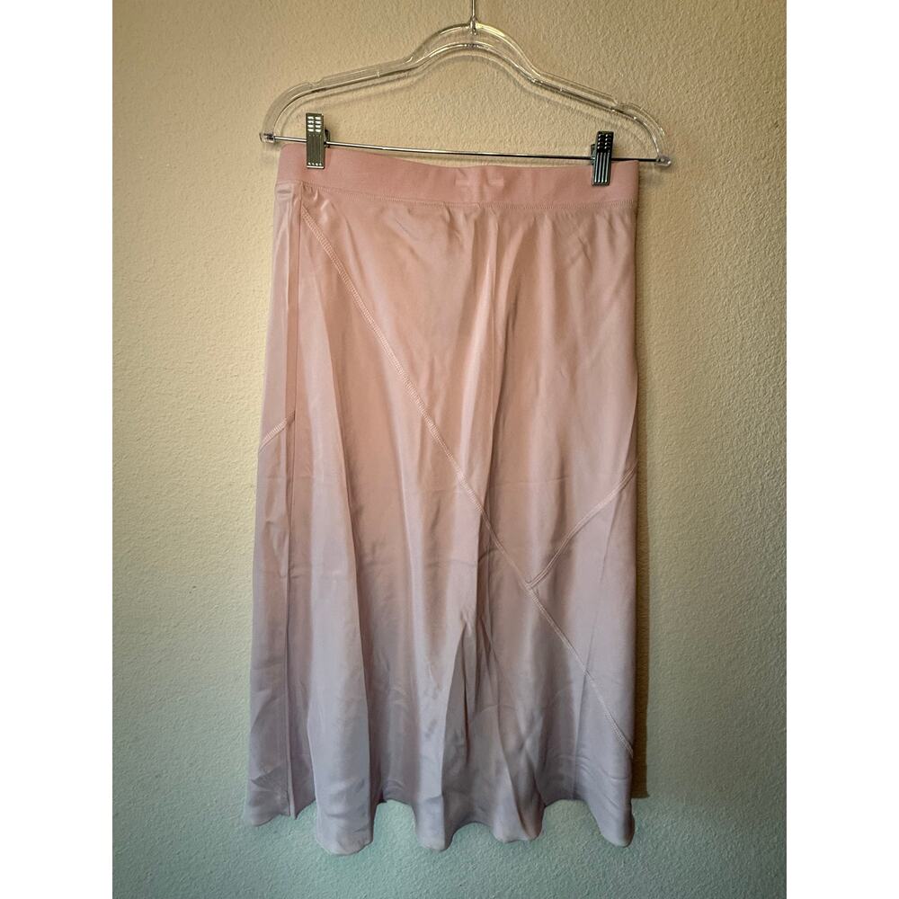ATM Bias-Cut SILK Midi Skirt Pink Lilac - Picture 2 of 4